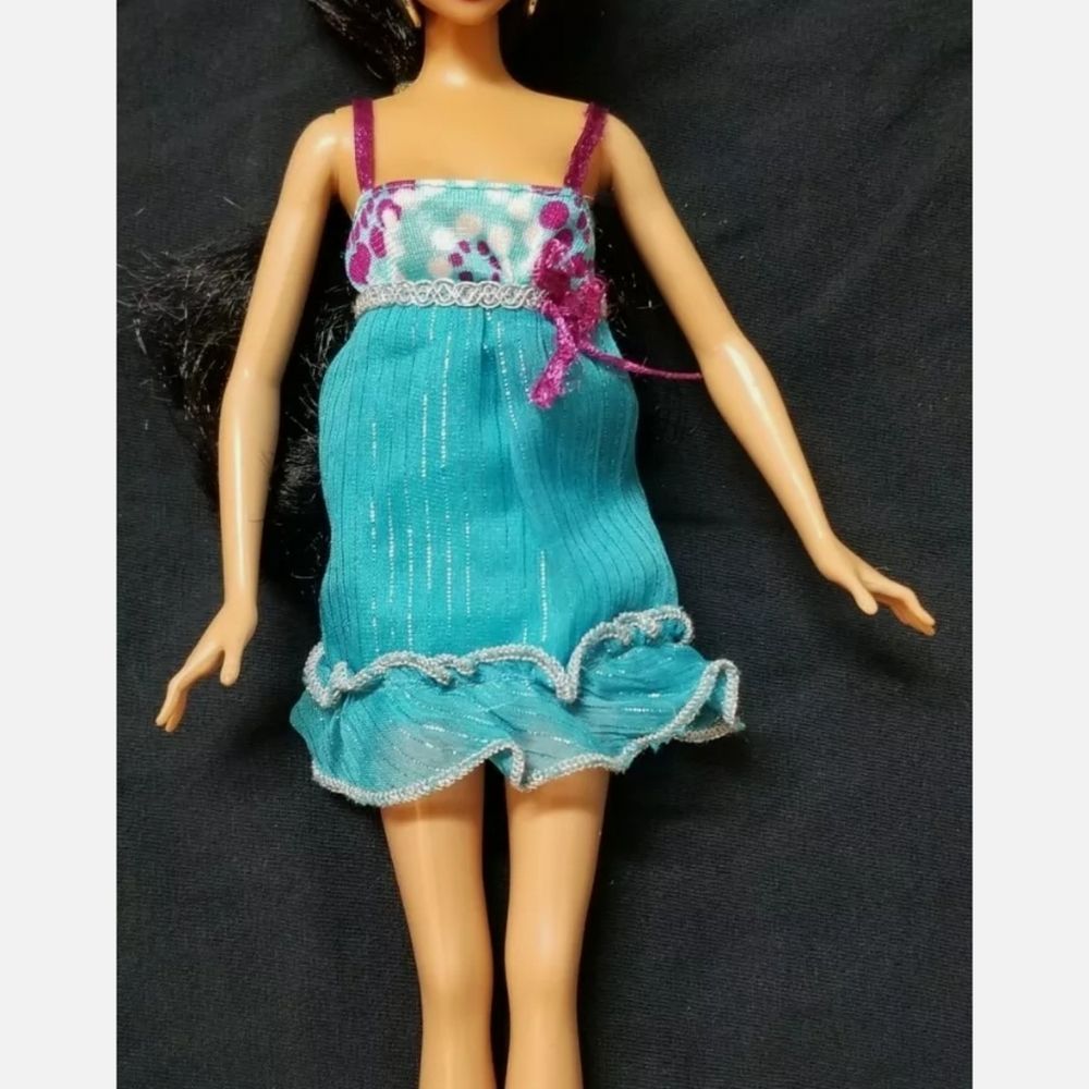 Barbie Doll Clothes blue shiny dress with shiny capris